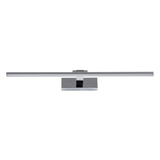 GLOBOSTAR® ELLIS 60445 Μοντέρνο Φωτιστικό Τοίχου - Απλίκα Καθρέπτη Μπάνιου LED 12W 1400lm 120° AC 220-240V IP44 Φυσικό Λευκό 4500K - Lumileds SMD Chip & TÜV SÜD Driver - Νίκελ Χρώμιο - Μ60 x Π16 x Υ6cm - 3 Χρόνια Εγγύηση