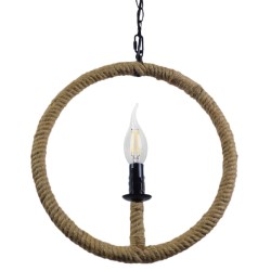 GLOBOSTAR® LINDELL 10001111 Vintage Κρεμαστό Φωτιστικό Οροφής με Ντουί 1 x E14 AC 220-240V IP20 - Μπεζ & Μαύρο - Μ37 x Π2.5 x Υ37cm GLOBOSTAR® LINDELL 10001111 Vintage Κρεμαστό Φωτιστικό Οροφής με Ντουί 1 x E14 AC 220-240V IP20 - Μπεζ & Μαύρο - Μ37 x Π2.5 x Υ37cm