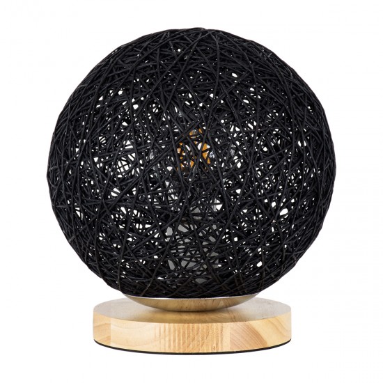GLOBOSTAR® OCEANA 01338 Boho Επιτραπέζιο Φωτιστικό Πορτατίφ με Ντουί 1 x E27 AC 220-240V IP20 - Μαύρο & Μπεζ - M20 x Π20 x Υ22cm GLOBOSTAR® OCEANA 01338 Boho Επιτραπέζιο Φωτιστικό Πορτατίφ με Ντουί 1 x E27 AC 220-240V IP20 - Μαύρο & Μπεζ - M20 x Π20 x Υ22cm