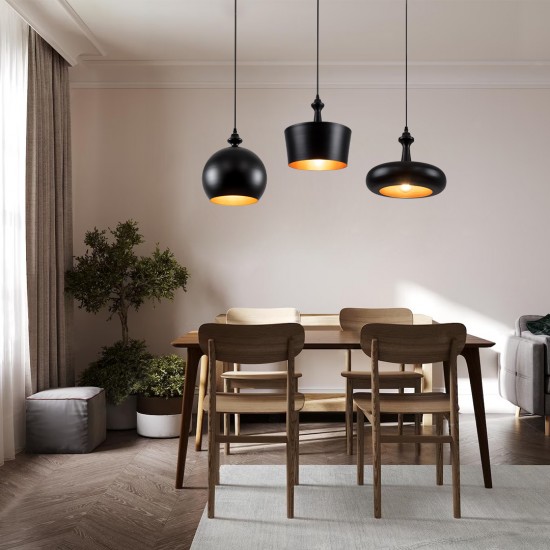GLOBOSTAR® ROCKFORD 01287-B Μοντέρνο Κρεμαστό Φωτιστικό Οροφής με Ντουί 1 x E27 AC 220-240V IP20 - Μαύρο & Χρυσό - Μ24 x Π24 x Y27cm GLOBOSTAR® ROCKFORD 01287-B Μοντέρνο Κρεμαστό Φωτιστικό Οροφής με Ντουί 1 x E27 AC 220-240V IP20 - Μαύρο & Χρυσό - Μ24 x Π24 x Y27cm