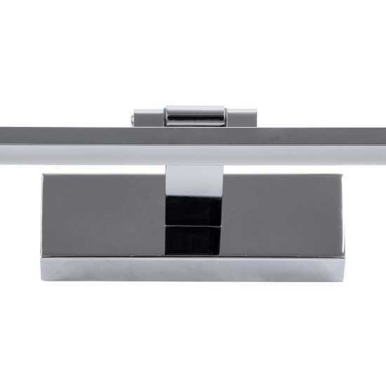 GLOBOSTAR® ELLIS 60445 Μοντέρνο Φωτιστικό Τοίχου - Απλίκα Καθρέπτη Μπάνιου LED 12W 1400lm 120° AC 220-240V IP44 Φυσικό Λευκό 4500K - Lumileds SMD Chip & TÜV SÜD Driver - Νίκελ Χρώμιο - Μ60 x Π16 x Υ6cm - 3 Χρόνια Εγγύηση