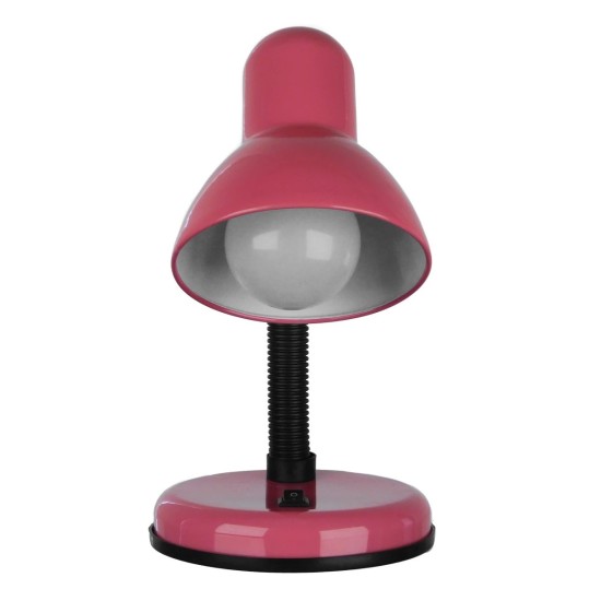 GLOBOSTAR® STUDENT GLB-102-0011 Μοντέρνο Επιτραπέζιο Φωτιστικό Πορτατίφ με Ντουί 1 x E27 AC 220-240V IP20 - Ροζ & Μαύρο - Μ14 x Π14 x Υ32cm