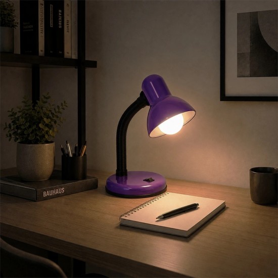 GLOBOSTAR® STUDENT GLB-102-0014 Μοντέρνο Επιτραπέζιο Φωτιστικό Πορτατίφ με Ντουί 1 x E27 AC 220-240V IP20 - Μωβ & Μαύρο - Μ14 x Π14 x Υ32cm GLOBOSTAR® STUDENT GLB-102-0014 Μοντέρνο Επιτραπέζιο Φωτιστικό Πορτατίφ με Ντουί 1 x E27 AC 220-240V IP20 - Μωβ & Μαύρο - Μ14 x Π14 x Υ32cm
