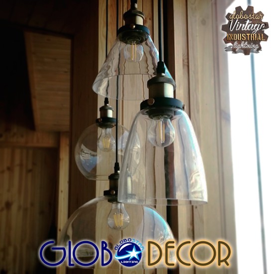 GLOBOSTAR® WICKHAM 01171 Vintage Κρεμαστό Φωτιστικό Οροφής με Ντουί 1 x E27 AC 220-240V IP20 - Πολύχρωμο - Μ30 x Π30 x Y25cm GLOBOSTAR® WICKHAM 01171 Vintage Κρεμαστό Φωτιστικό Οροφής με Ντουί 1 x E27 AC 220-240V IP20 - Πολύχρωμο - Μ30 x Π30 x Y25cm