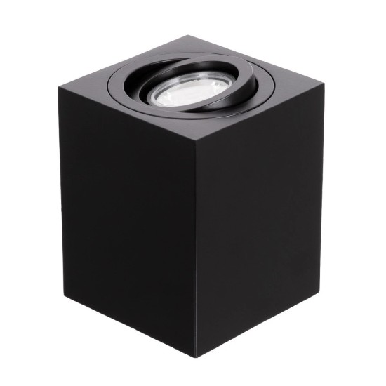 kelvo® AKIRA KLV-101-0028 Κινούμενο Φωτιστικό Downlight Σποτ για Λάμπα MR16 με Ντουί GU10 AC 220-240V IP20 - Μαύρο Ματ - Μ8 x Π8 x Υ10cm