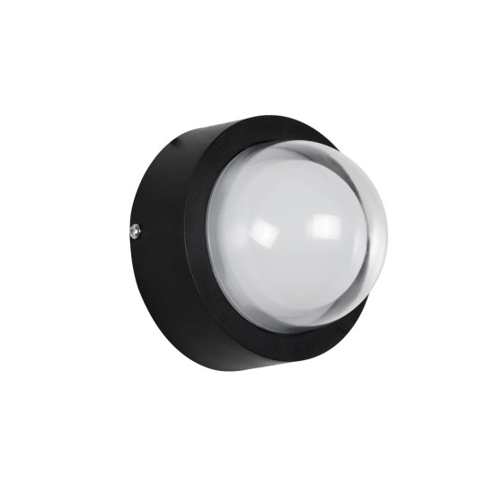 kelvo® NEXA KLV-101-0248 Φωτιστικό Τοίχου / Απλίκα LED 6W 600lm 180° AC 220-240V Αδιάβροχο IP65 Θερμό Λευκό 2700K - Sanan SMD Chip & TÜV SÜD Driver - Μαύρο Ματ - Μ11 x Π8.5 x Υ11cm - 5 Χρόνια Εγγύηση