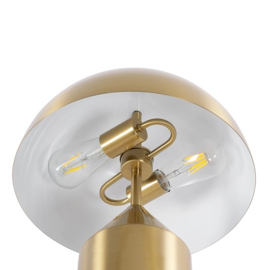 kelvo® URANUS KLV-101-0372 Επιτραπέζιο Φωτιστικό Πορτατίφ για 2 Λάμπες με Ντουί E27 AC 220-240V IP20 - Χρυσό Πλατίνα - Μ35 x Π35 x Υ54cm