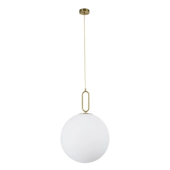 kelvo® BELLISSIMO KLV-101-0378 Κρεμαστό Φωτιστικό Οροφής για Λάμπα με Ντουί E27 AC 220-240V IP20 - Χρυσό Βούρτσας Πλατίνα & Λευκό - Μ40 x Π40 x Υ62cm