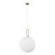 kelvo® BELLISSIMO KLV-101-0378 Κρεμαστό Φωτιστικό Οροφής για Λάμπα με Ντουί E27 AC 220-240V IP20 - Χρυσό Βούρτσας Πλατίνα & Λευκό - Μ40 x Π40 x Υ62cm