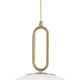 kelvo® BELLISSIMO KLV-101-0378 Κρεμαστό Φωτιστικό Οροφής για Λάμπα με Ντουί E27 AC 220-240V IP20 - Χρυσό Βούρτσας Πλατίνα & Λευκό - Μ40 x Π40 x Υ62cm