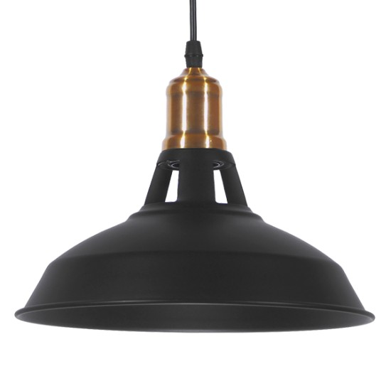 GLOBOSTAR® ANER 01073 Vintage Κρεμαστό Φωτιστικό Οροφής με Ντουί 1 x E27 AC 220-240V IP20 - Μαύρο & Χρυσό - Μ27.5 x Π27.5 x Υ19cm GLOBOSTAR® ANER 01073 Vintage Κρεμαστό Φωτιστικό Οροφής με Ντουί 1 x E27 AC 220-240V IP20 - Μαύρο & Χρυσό - Μ27.5 x Π27.5 x Υ19cm
