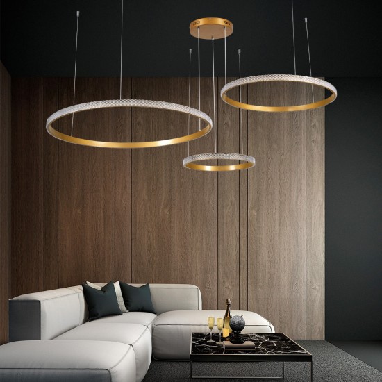 GLOBOSTAR® DIAMOND TRIO 61145 Μοντέρνο Κρεμαστό Φωτιστικό Οροφής LED 120W 14723lm 360° AC 220-240V IP20 Ρυθμιζόμενο Λευκό CCT με Χειριστήριο από 2700K έως 6000K Dimmable - Lumileds SMD Chip - Χρυσό Βούρτσας - Μ150 x Π150 x Υ60cm - 3 Χρόνια Εγγύηση GLOBOSTAR® DIAMOND TRIO 61145 Μοντέρνο Κρεμαστό Φωτιστικό Οροφής LED 120W 14723lm 360° AC 220-240V IP20 Ρυθμιζόμενο Λευκό CCT με Χειριστήριο από 2700K έως 6000K Dimmable - Lumileds SMD Chip - Χρυσό Βούρτσας - Μ150 x Π150 x Υ60cm - 3 Χρόνια Εγγύηση