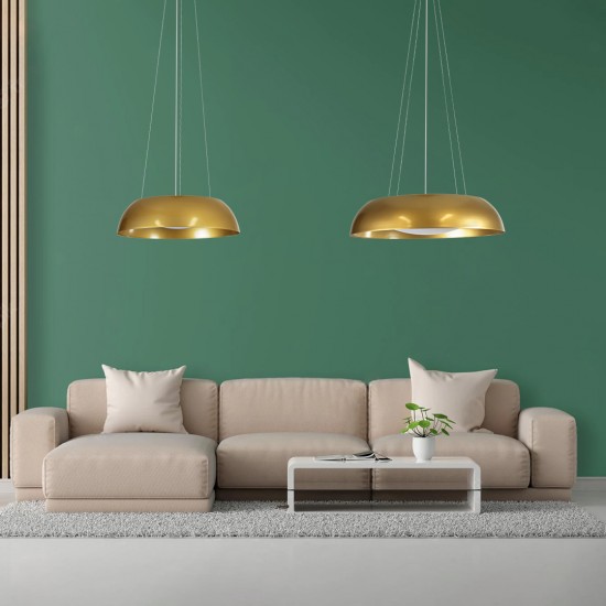 GLOBOSTAR® ANATOLIA 61268 Μοντέρνο Κρεμαστό Φωτιστικό Οροφής LED 60W 6900lm 120° AC 220-240V IP20 Ρυθμιζόμενο Λευκό CCT με Χειριστήριο από 2700K έως 6000K Dimmable - Lumileds SMD Chip - Χρυσό - Μ43 x Π43 x Υ11cm - 3 Χρόνια Εγγύηση GLOBOSTAR® ANATOLIA 61268 Μοντέρνο Κρεμαστό Φωτιστικό Οροφής LED 60W 6900lm 120° AC 220-240V IP20 Ρυθμιζόμενο Λευκό CCT με Χειριστήριο από 2700K έως 6000K Dimmable - Lumileds SMD Chip - Χρυσό - Μ43 x Π43 x Υ11cm - 3 Χρόνια Εγγύηση