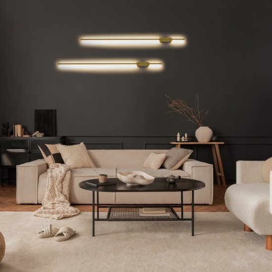 GLOBOSTAR® HARLEM 61336 Μοντέρνο Φωτιστικό Τοίχου - Απλίκα LED 18W 2160lm 120° AC 220-240V IP20 Ρυθμιζόμενο Λευκό CCT με On/Off 2700K/4500K/6000K - Lumileds SMD Chip - Χρυσό Βούρτσας - Μ5 x Π4 x Υ120cm - 3 Χρόνια Εγγύηση GLOBOSTAR® HARLEM 61336 Μοντέρνο Φωτιστικό Τοίχου - Απλίκα LED 18W 2160lm 120° AC 220-240V IP20 Ρυθμιζόμενο Λευκό CCT με On/Off 2700K/4500K/6000K - Lumileds SMD Chip - Χρυσό Βούρτσας - Μ5 x Π4 x Υ120cm - 3 Χρόνια Εγγύηση