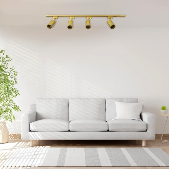 GLOBOSTAR® LEO 60360 Μοντέρνο Φωτιστικό Οροφής με Ντουί 4 x GU10 AC 220-240V IP20 - Χρυσό Πλατίνα - Μ100 x Π6 x Υ20cm GLOBOSTAR® LEO 60360 Μοντέρνο Φωτιστικό Οροφής με Ντουί 4 x GU10 AC 220-240V IP20 - Χρυσό Πλατίνα - Μ100 x Π6 x Υ20cm