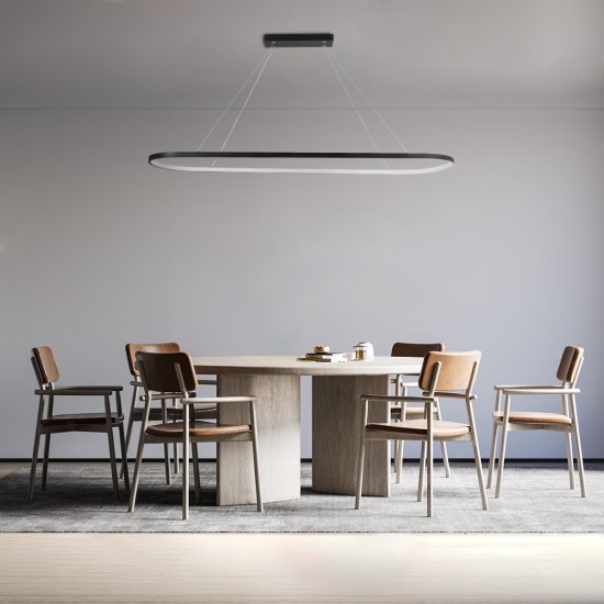 GLOBOSTAR® BOLIVAR 61271 Μοντέρνο Κρεμαστό Φωτιστικό Οροφής LED 54W 5400lm 360° AC 220-240V IP20 Ρυθμιζόμενο Λευκό CCT με Χειριστήριο από 2700K έως 6000K Dimmable - Lumileds SMD Chip - Μαύρο Ματ - Μ120 x Π30 x Υ2cm - 3 Χρόνια Εγγύηση GLOBOSTAR® BOLIVAR 61271 Μοντέρνο Κρεμαστό Φωτιστικό Οροφής LED 54W 5400lm 360° AC 220-240V IP20 Ρυθμιζόμενο Λευκό CCT με Χειριστήριο από 2700K έως 6000K Dimmable - Lumileds SMD Chip - Μαύρο Ματ - Μ120 x Π30 x Υ2cm - 3 Χρόνια Εγγύηση