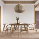 GLOBOSTAR® MANDALA 00732 Boho Κρεμαστό Φωτιστικό Οροφής με Ντουί 1 x E27 AC 220-240V IP20 - Μπεζ - Μ80 x Π80 x Υ60cm