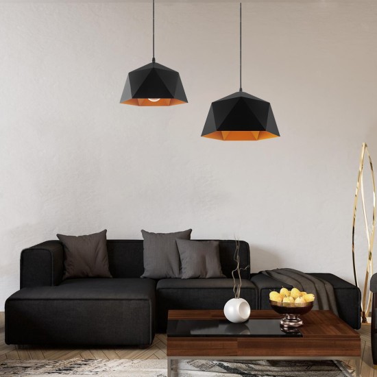 GLOBOSTAR® HEXAGON 01195 Μοντέρνο Κρεμαστό Φωτιστικό Οροφής με Ντουί 1 x E27 AC 220-240V IP20 - Μαύρο & Χρυσό - Μ45 x Π45 x Υ28cm GLOBOSTAR® HEXAGON 01195 Μοντέρνο Κρεμαστό Φωτιστικό Οροφής με Ντουί 1 x E27 AC 220-240V IP20 - Μαύρο & Χρυσό - Μ45 x Π45 x Υ28cm