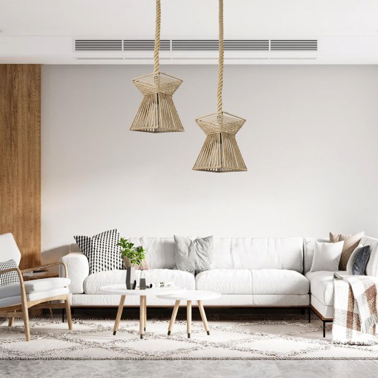 GLOBOSTAR® ROUGE 01611 Boho Κρεμαστό Φωτιστικό Οροφής με Ντουί 1 x E27 AC 220-240V IP20 - Μπεζ - Μ21 x Π21 x Y27cm GLOBOSTAR® ROUGE 01611 Boho Κρεμαστό Φωτιστικό Οροφής με Ντουί 1 x E27 AC 220-240V IP20 - Μπεζ - Μ21 x Π21 x Y27cm