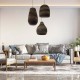 GLOBOSTAR® SANTORINI 01292 Boho Κρεμαστό Φωτιστικό Οροφής με Ντουί 1 x E27 AC 220-240V IP20 - Καφέ - Μ30 x Π30 x Y30cm