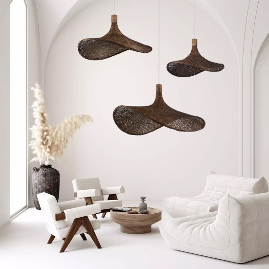 GLOBOSTAR® CUBA 01716 Boho Κρεμαστό Φωτιστικό Οροφής με Ντουί 1 x E27 AC 220-240V IP20 - Καφέ - Μ33 x Π30 x Υ22cm GLOBOSTAR® CUBA 01716 Boho Κρεμαστό Φωτιστικό Οροφής με Ντουί 1 x E27 AC 220-240V IP20 - Καφέ - Μ33 x Π30 x Υ22cm