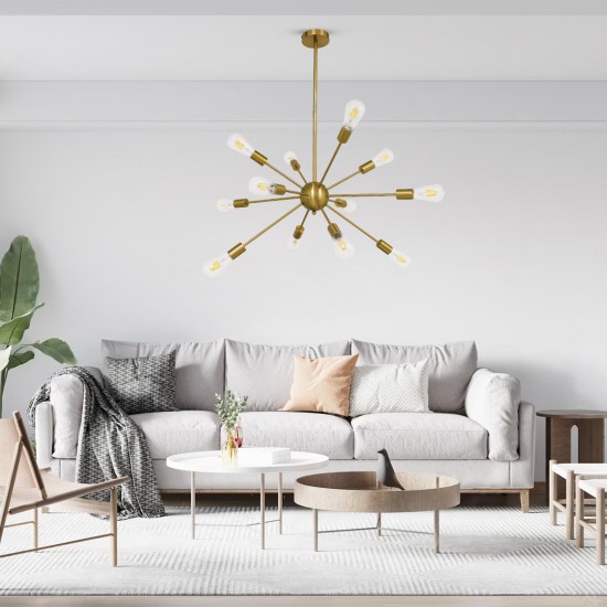 GLOBOSTAR® MILANO 01485 Μοντέρνο Φωτιστικό Οροφής με Ντουί 12 x E27 AC 220-240V IP20 - Χρυσό - Μ80 x Π80 x Υ80cm GLOBOSTAR® MILANO 01485 Μοντέρνο Φωτιστικό Οροφής με Ντουί 12 x E27 AC 220-240V IP20 - Χρυσό - Μ80 x Π80 x Υ80cm
