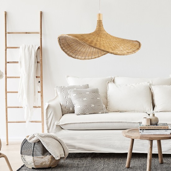 GLOBOSTAR® CUBA 01715 Boho Κρεμαστό Φωτιστικό Οροφής με Ντουί 1 x E27 AC 220-240V IP20 - Μπεζ - Μ33 x Π30 x Υ22cm GLOBOSTAR® CUBA 01715 Boho Κρεμαστό Φωτιστικό Οροφής με Ντουί 1 x E27 AC 220-240V IP20 - Μπεζ - Μ33 x Π30 x Υ22cm