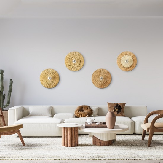 GLOBOSTAR® COLOMBO 02283 Boho Φωτιστικό Τοίχου - Απλίκα με Ντουί 1 x E27 AC 220-240V IP20 - Μπεζ - Μ40 x Π40 x Υ9cm GLOBOSTAR® COLOMBO 02283 Boho Φωτιστικό Τοίχου - Απλίκα με Ντουί 1 x E27 AC 220-240V IP20 - Μπεζ - Μ40 x Π40 x Υ9cm
