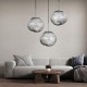 GLOBOSTAR® DIXAR 01464 Μοντέρνο Κρεμαστό Φωτιστικό Οροφής με Ντουί 1 x E27 AC 220-240V IP20 -Ασημί - Μ36 x Π36 x Υ45cm
