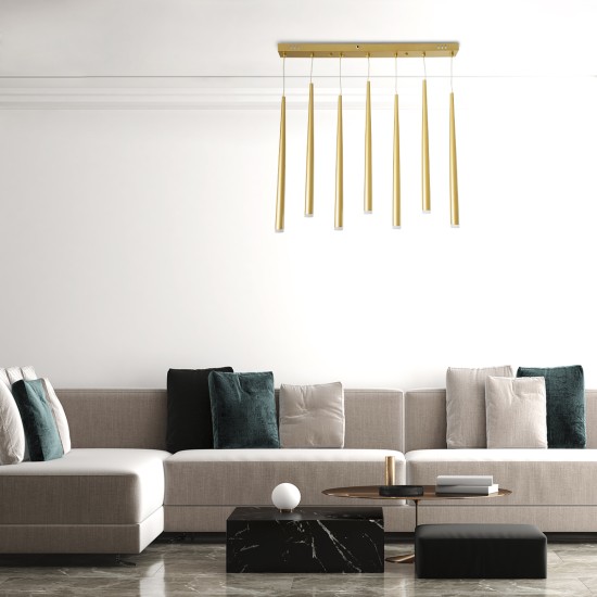 GLOBOSTAR® TEARS 61312 Μοντέρνο Κρεμαστό Φωτιστικό Οροφής LED 21W 2310lm 180° AC 220-240V IP20 Ρυθμιζόμενο Λευκό CCT με Χειριστήριο από 2700K έως 6000K Dimmable - Lumileds SMD Chip - Χρυσό Βούρτσας - Μ70 x Π3.2 x Υ60cm - 3 Χρόνια Εγγύηση GLOBOSTAR® TEARS 61312 Μοντέρνο Κρεμαστό Φωτιστικό Οροφής LED 21W 2310lm 180° AC 220-240V IP20 Ρυθμιζόμενο Λευκό CCT με Χειριστήριο από 2700K έως 6000K Dimmable - Lumileds SMD Chip - Χρυσό Βούρτσας - Μ70 x Π3.2 x Υ60cm - 3 Χρόνια Εγγύηση