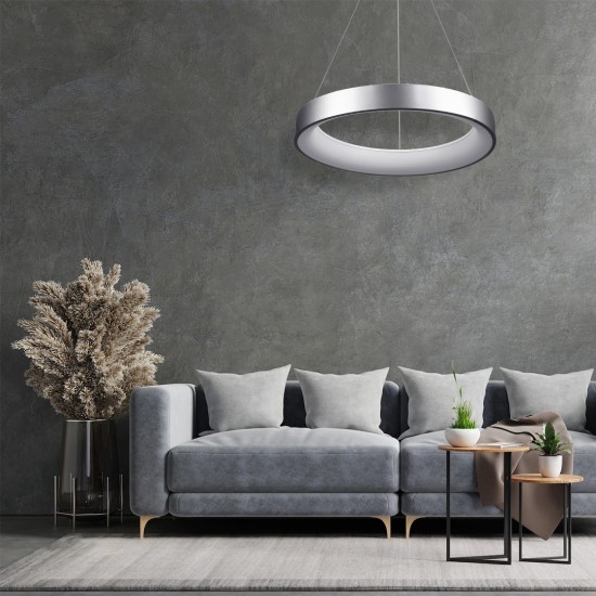 GLOBOSTAR® SALEM 61246 Μοντέρνο Κρεμαστό Φωτιστικό Οροφής LED 105W 12075lm 120° AC 220-240V IP20 Ρυθμιζόμενο Λευκό CCT με Χειριστήριο από 2700K έως 6000K Dimmable - Lumileds SMD Chip - Γκρι - Μ60 x Π60 x Υ6cm - 3 Χρόνια Εγγύηση GLOBOSTAR® SALEM 61246 Μοντέρνο Κρεμαστό Φωτιστικό Οροφής LED 105W 12075lm 120° AC 220-240V IP20 Ρυθμιζόμενο Λευκό CCT με Χειριστήριο από 2700K έως 6000K Dimmable - Lumileds SMD Chip - Γκρι - Μ60 x Π60 x Υ6cm - 3 Χρόνια Εγγύηση