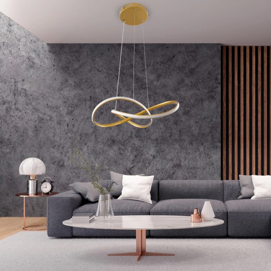 GLOBOSTAR® DEXTER 61051 Μοντέρνο Κρεμαστό Φωτιστικό Οροφής LED 72W 7200lm 300° AC 220-240V IP20 Ρυθμιζόμενο Λευκό CCT με Χειριστήριο από 2700K έως 6000K Dimmable - Lumileds SMD Chip - Σατινέ Χρυσό Βούρτσας - Μ56 x Π56 x Υ14cm - 3 Χρόνια Εγγύηση GLOBOSTAR® DEXTER 61051 Μοντέρνο Κρεμαστό Φωτιστικό Οροφής LED 72W 7200lm 300° AC 220-240V IP20 Ρυθμιζόμενο Λευκό CCT με Χειριστήριο από 2700K έως 6000K Dimmable - Lumileds SMD Chip - Σατινέ Χρυσό Βούρτσας - Μ56 x Π56 x Υ14cm - 3 Χρόνια Εγγύηση