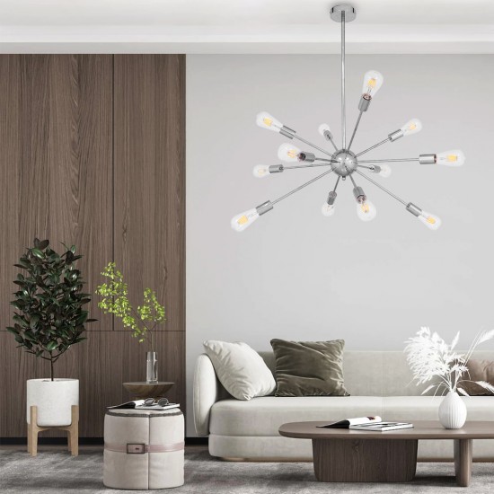 GLOBOSTAR® MILANO 01487 Μοντέρνο Φωτιστικό Οροφής με Ντουί 12 x E27 AC 220-240V IP20 - Ασημί - Μ80 x Π80 x Υ80cm GLOBOSTAR® MILANO 01487 Μοντέρνο Φωτιστικό Οροφής με Ντουί 12 x E27 AC 220-240V IP20 - Ασημί - Μ80 x Π80 x Υ80cm