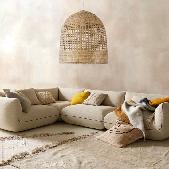 GLOBOSTAR® BORA-BORA 01735 Boho Κρεμαστό Φωτιστικό Οροφής με Ντουί 1 x E27 AC 220-240V IP20 - Μπεζ - Μ42 x Π42 x Υ44cm GLOBOSTAR® BORA-BORA 01735 Boho Κρεμαστό Φωτιστικό Οροφής με Ντουί 1 x E27 AC 220-240V IP20 - Μπεζ - Μ42 x Π42 x Υ44cm