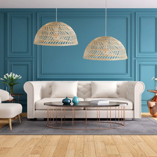 GLOBOSTAR® COMORES 01727 Boho Κρεμαστό Φωτιστικό Οροφής με Ντουί 1 x E27 AC 220-240V IP20 - Μπεζ - Μ40 x Π40 x Y20cm GLOBOSTAR® COMORES 01727 Boho Κρεμαστό Φωτιστικό Οροφής με Ντουί 1 x E27 AC 220-240V IP20 - Μπεζ - Μ40 x Π40 x Y20cm