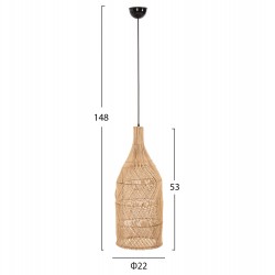 ΦΩΤΙΣΤΙΚΟ ΟΡΟΦΗΣ THEON HM7888 ΚΡΕΜΑΣΤΟ ΑΠΟ RATTAN ΣΕ ΦΥΣΙΚΟ ΧΡΩΜΑ Φ22x148Υ εκ.