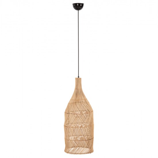 ΦΩΤΙΣΤΙΚΟ ΟΡΟΦΗΣ THEON HM7888 ΚΡΕΜΑΣΤΟ ΑΠΟ RATTAN ΣΕ ΦΥΣΙΚΟ ΧΡΩΜΑ Φ22x148Υ εκ.