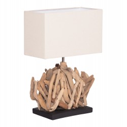 ΕΠΙΤΡΑΠΕΖΙΟ ΟΡΘΟΓΩΝΙΟ ΦΩΤΙΣΤΙΚΟ TWIGGY HM4424 DRIFTWOOD & ΛΕΥΚΟ ΚΑΠΕΛΟ 35.5x15x47Υεκ.