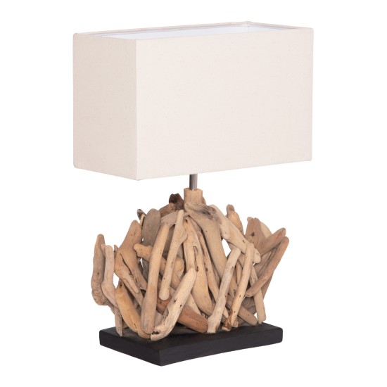 ΕΠΙΤΡΑΠΕΖΙΟ ΟΡΘΟΓΩΝΙΟ ΦΩΤΙΣΤΙΚΟ TWIGGY HM4424 DRIFTWOOD & ΛΕΥΚΟ ΚΑΠΕΛΟ 35.5x15x47Υεκ.