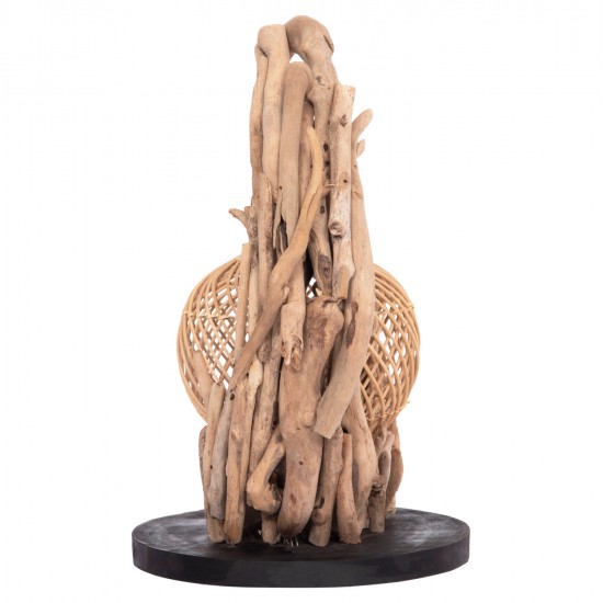 ΕΠΙΤΡΑΠΕΖΙΟ ΔΙΑΚΟΣΜΗΤΙΚΟ ΦΩΤΙΣΤΙΚΟ ASHIN HM4438 DRIFTWOOD--RATTAN 30x30x49Υεκ.