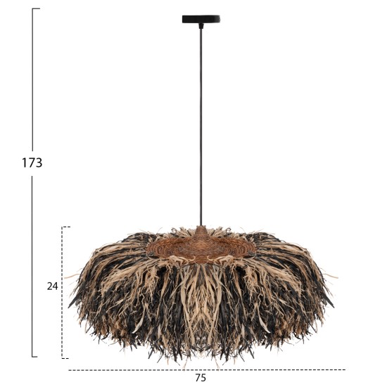 ΦΩΤΙΣΤΙΚΟ ΟΡΟΦΗΣ ORDEM HM4715 ΚΑΠΕΛΟ ΙΝΕΣ SISAL & ΜΠΑΝΑΝΑΣ-ΜΑΥΡΟ & ΦΥΣΙΚΟ Φ75εκ ΦΩΤΙΣΤΙΚΟ ΟΡΟΦΗΣ ORDEM HM4715 ΚΑΠΕΛΟ ΙΝΕΣ SISAL & ΜΠΑΝΑΝΑΣ-ΜΑΥΡΟ & ΦΥΣΙΚΟ Φ75εκ