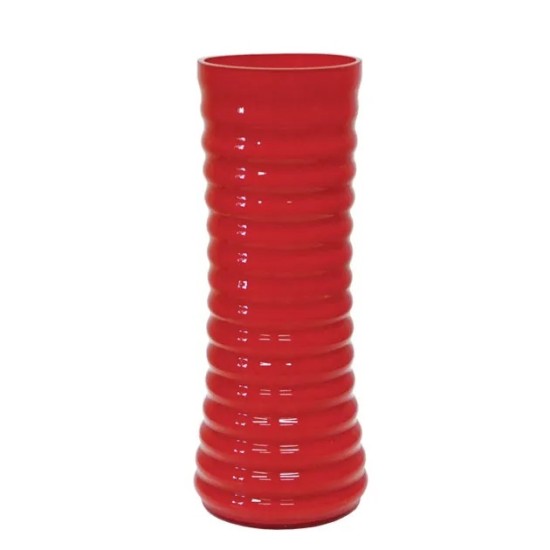 ΓΥΑΛΙΝΟ ΒΑΖΟ ΡΙΓΕ ΚΟΚΚΙΝΟ Y35cm 1/15KIB ΓΥΑΛΙΝΟ ΒΑΖΟ ΡΙΓΕ ΚΟΚΚΙΝΟ Y35cm 1/15KIB