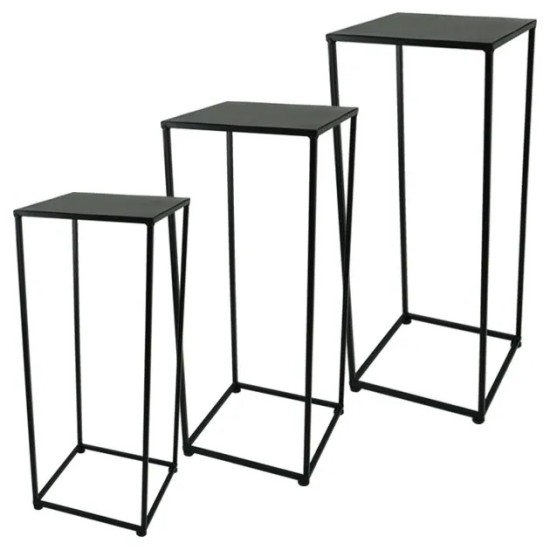 ΜΕΤΑΛΛΙΚΟ ΣΤΑΝΤ ΣΕΤ X3 - ΜΑΥΡΟ 29x29x70, 26x26x65, 22x22x60cm ΜΕΤΑΛΛΙΚΟ ΣΤΑΝΤ ΣΕΤ X3 - ΜΑΥΡΟ 29x29x70, 26x26x65, 22x22x60cm
