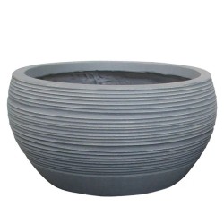 ΚΑΣΠΩ FIBER CLAY ΓΚΡΙ ΓΡΑΜΜΕΣ ΓΑΒΑΘΑ ΜΕΓΑΛΟ Φ56x27cm ΚΑΣΠΩ FIBER CLAY ΓΚΡΙ ΓΡΑΜΜΕΣ ΓΑΒΑΘΑ ΜΕΓΑΛΟ Φ56x27cm