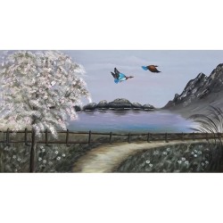 ΠΙΝΑΚΑΣ ΚΑΜΒΑΣ ΛΙΜΝΗ ΜΕ ΠΑΠΙΕΣ - 110x60cm 1/ΚΙΒ ΠΙΝΑΚΑΣ ΚΑΜΒΑΣ ΛΙΜΝΗ ΜΕ ΠΑΠΙΕΣ - 110x60cm 1/ΚΙΒ