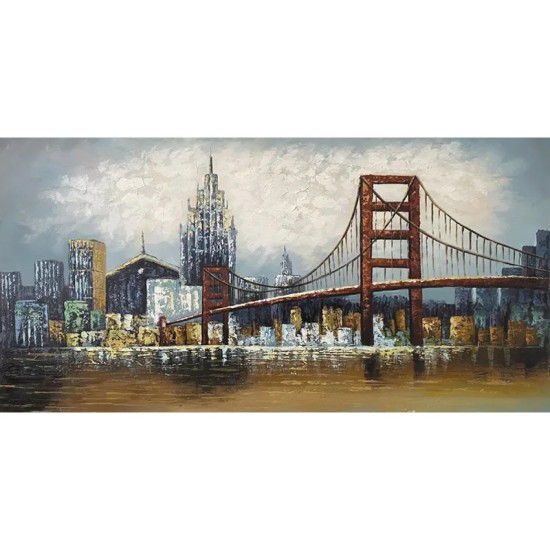 ΠΙΝΑΚΑΣ ΣΕ ΚΑΜΒΑ ΓΕΦΥΡΑ GOLDEN GATE - 120x60cm 8/KIB ΠΙΝΑΚΑΣ ΣΕ ΚΑΜΒΑ ΓΕΦΥΡΑ GOLDEN GATE - 120x60cm 8/KIB