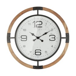 ΩΡΟΛΟΪ ΤΟΙΧΟΥ ΜΑΥΡΟ/ΚΑΦΕ/ΛΕΥΚΟ ΣΤΡΟΓΓΥΛΟ ΜΕ ΓΥΑΛΙ & ΑΡΙΘΜΟΥΣ - Φ60x5.5cm 2/ΚΙΒ