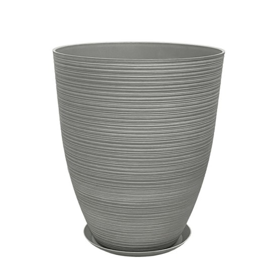 STONE POLYRESIN ΚΑΣΠΩ ΜΕ ΠΙΑΤΟ ΓΚΡΙ  ΜΕΓΑΛΟ - Φ43x52.5cm