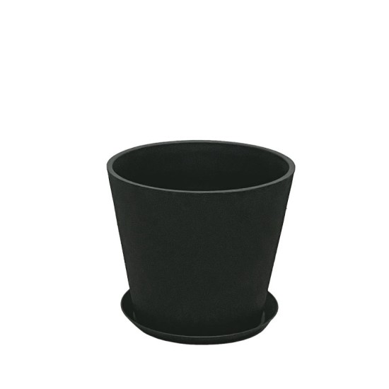 STONE POLYRESIN ΚΑΣΠΩ ΜΕ ΠΙΑΤΟ ΜΑΥΡΟ ΑΝΘΡΑΚΙ ΜΙΚΡΟ - Φ30x27cm