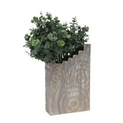 ΜΕΤΑΛΛΙΚΟ ΒΑΖΟ  ΧΡΥΣΟ/ΓΚΡΙ  ΚΥΚΛΟΙ - 22.2x34.3x8.3cm 4/KIB